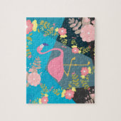 Cool Trendy Cous Cute Pink Girly Floral Flamingo Legpuzzel (Verticaal)