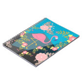 Cool Trendy Cous Cute Pink Girly Floral Flamingo Notitieboek (Linkerzijde)