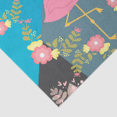 Cool Trendy Cous Cute Pink Girly Floral Flamingo Tissuepapier (Detail)