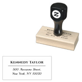 Cool Trendy Custom Name Script Text Return Address Rubberstempel
