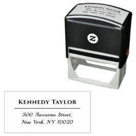 Cool Trendy Custom Name Script Text Return Address Zelfinktende Stempel