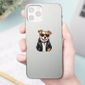 cool trendy dog sticker (Telefoon)