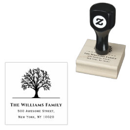 Cool Trendy Family Name Tree Text Return Address Rubberstempel