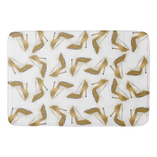 Cool trendy faux goudglitter hiel badmat (Voorkant)