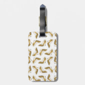 Cool trendy faux goudglitter hiel bagagelabel (Achterkant verticaal)