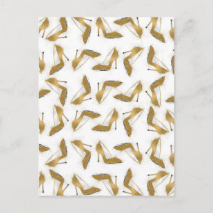 Cool trendy faux goudglitter hiel briefkaart