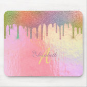 Cool Trendy Glitter Drift Holographic Muismat (Voorkant)