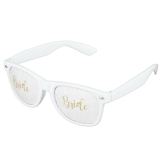 Cool Trendy Gold Glitter Bride Retro Zonnebril (Gekanteld)
