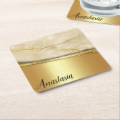 Cool Trendy Gold Marble Kartonnen Onderzetters (Schuin)