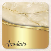 Cool Trendy Gold Marble Kartonnen Onderzetters (Voorkant)