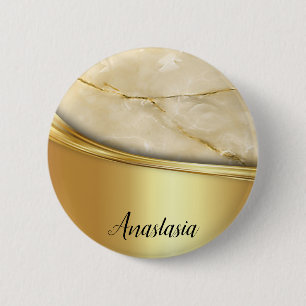 Cool Trendy Gold Marble Ronde Button 5,7 Cm