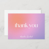 Cool Trendy Gradient Paars Bat Mitzvah Custom Bedankkaart (Voorkant / Achterkant)
