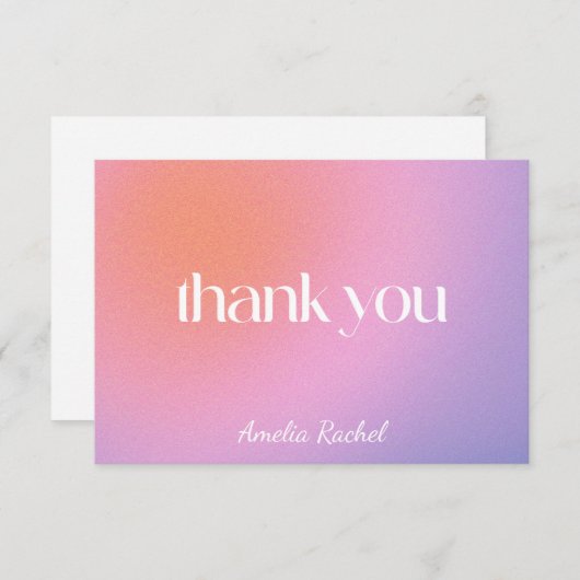 Cool Trendy Gradient Paars Bat Mitzvah Custom Bedankkaart (Voorkant / Achterkant)