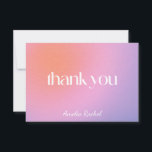Cool Trendy Gradient Paars Bat Mitzvah Custom Bedankkaart<br><div class="desc">Rol Trendy Gradiënt Roze Paarse Bat Mitzvah Aangepast Hartelijk dank</div>