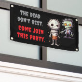Cool Trendy Halloween Party Banner (Buitenkant Gebouw)