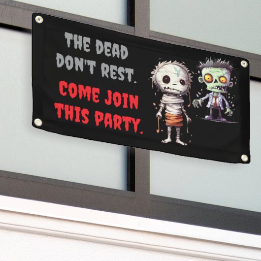 Cool Trendy Halloween Party Banner (Buitenkant Gebouw)