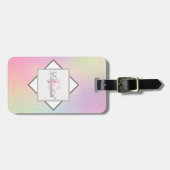 Cool trendy holografisch monogram bagagelabel (Voorkant horizontaal)