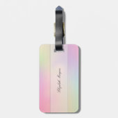 Cool trendy holografisch monogram bagagelabel (Achterkant verticaal)