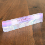 Cool Trendy Holografisch Paars Naambordje (Zijkant)