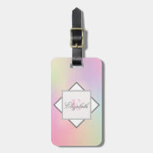Cool Trendy Holographic Monogram Bagagelabel (Voorkant verticaal)