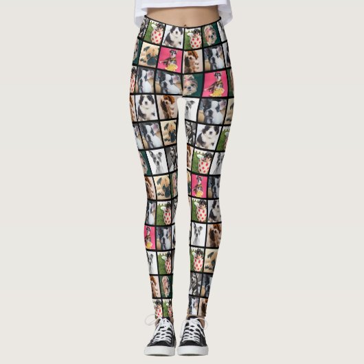 Cool trendy instagram gepersonaliseerd fotocollege leggings (Voorkant)