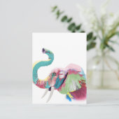 Cool Trendy Kleurrijke Olifant Briefkaart (Staand voorkant)