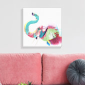 Cool Trendy Kleurrijke Olifant Canvas Afdruk (Insitu (Woonkamer))