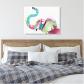 Cool Trendy Kleurrijke Olifant Canvas Afdruk (Insitu (Slaapkamer))
