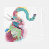 Cool Trendy Kleurrijke Olifant Fleece Deken (Voorkant (Horizontaal))