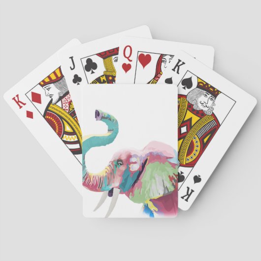 Cool Trendy Kleurrijke Olifant Pokerkaarten (Achterkant)