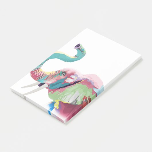 Cool Trendy Kleurrijke Olifant Post-it® Notes (Schuin)