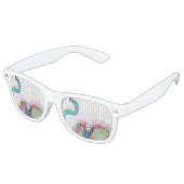 Cool Trendy Kleurrijke Olifant Retro Zonnebril (Gekanteld)