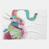 Cool Trendy Kleurrijke Olifant Theedoek (Horizontaal)