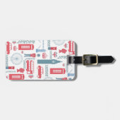 Cool trendy  London illustraties patroon Bagagelabel (Voorkant horizontaal)
