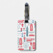 Cool trendy  London illustraties patroon Bagagelabel (Achterkant verticaal)
