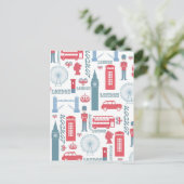 Cool trendy  London illustraties patroon Briefkaart (Staand voorkant)
