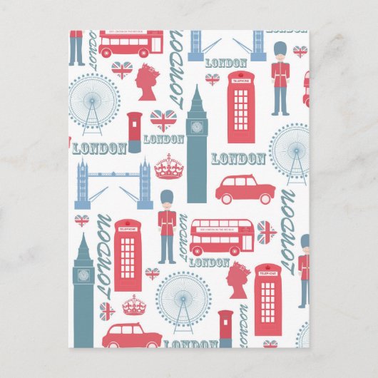 Cool trendy  London illustraties patroon Briefkaart (Voorkant)