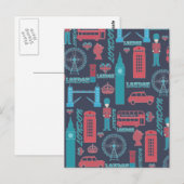 Cool trendy  London illustraties patroon Briefkaart (Voorkant / Achterkant)