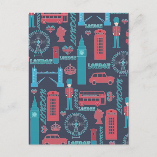 Cool trendy  London illustraties patroon Briefkaart (Voorkant)