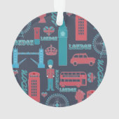 Cool trendy London illustraties patroon Ornament (achterkant)