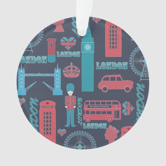Cool trendy London illustraties patroon Ornament (voorkant)