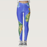 Cool trendy map van het wereldpatroon leggings<br><div class="desc">Moderne,  coole trendy kaart van de wereld,  de aarde,  patroonbewegingen.</div>