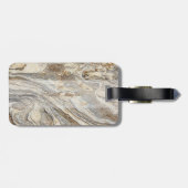 Cool Trendy Marble Texture, Monogram-Personalized Bagagelabel (Achterkant horizontaal)