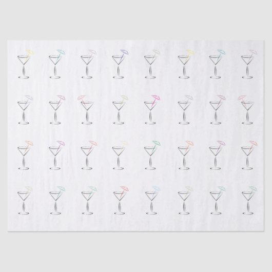 Cool Trendy Martini Glasses Tissuepapier (Voorkant)