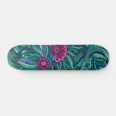 Cool Trendy Modern Abstract Floral Pattern Persoonlijk Skateboard (Horizontaal)
