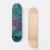 Cool Trendy Modern Abstract Floral Pattern Persoonlijk Skateboard (Voorkant)