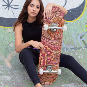 Cool Trendy Modern Abstract Floral Pattern Persoonlijk Skateboard