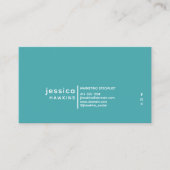 Cool Trendy Modern Hot Pink & Verdigris Blauw-Groe Visitekaartje (Voorkant)