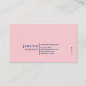 Cool Trendy Modern Royal Blue & Bord Pink Visitekaartje (Voorkant)