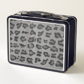 Cool Trendy Modern Zwart & Grijs Luipaard Print (Achterkant)